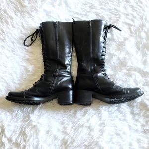 Vintage Kenneth Cole Forward March Black Lace Up Boots Size 8 1/2 B